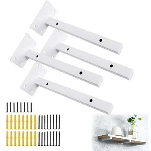4 Stück Wandträger Regal Unterstützung,Regalhalterung schwimmende,Schwerlastträger Wandregal Warehalter,Regalträger Regalhalter für Wandkonsole Weiß aus Rostfreier Stahl 40kg Tragkraft (30cm/12in) 4 Stück Wandträger Regal Unterstützung,Regalhalterung schwimmende,Schwerlastträger Wandregal Warehalter,Regalträger Regalhalter für Wandkonsole Weiß aus Rostfreier Stahl 40kg Tragkraft (30cm/12in) von Tesyeux