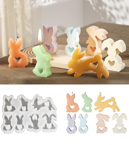 7 Stück Osterhase Silikonform, Ostern Hase Silikonformen Gießformen,3D Kaninchen Gießform Ostern,Kaninchen Silikonformen Osterhase Deko zum Gießen for Gips,Sojawachs Kerzen,Handwerk,DIY Ostergeschenke 7 Stück Osterhase Silikonform, Ostern Hase Silikonformen Gießformen,3D Kaninchen Gießform Ostern,Kaninchen Silikonformen Osterhase Deko zum Gießen for Gips,Sojawachs Kerzen,Handwerk,DIY Ostergeschenke von Tesyeux