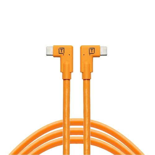 Tether Tools TetherPro Datenkabel USB-C an USB-C - 4,6 m, 2 x rechtsgewinkelt (Orange) von Tether Tools