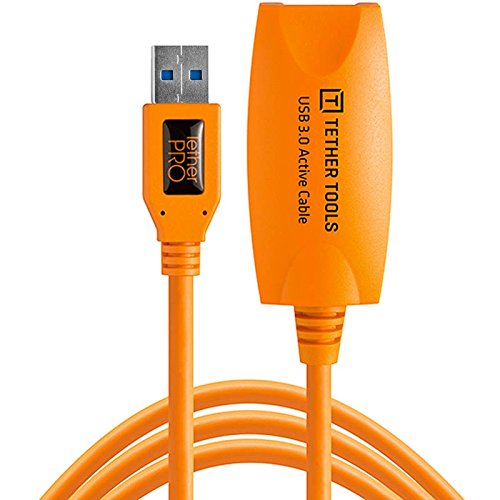 Tether Tools TetherPro USB 3.0 Active Extension Cable Aktives USB-Verlängerungskabel - 4,9 Meter Länge (orange) von Tether Tools