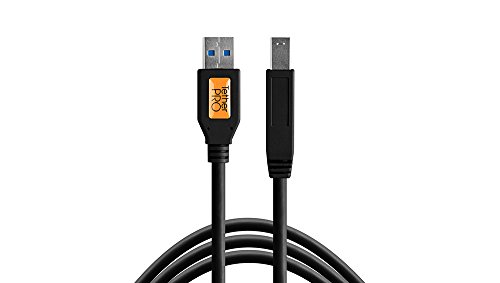 Tether Tools TetherPro USB-Datenkabel USB 3.0 Typ A an USB 3.0 Typ B - 4,6 m, gerade (Schwarz) von Tether Tools