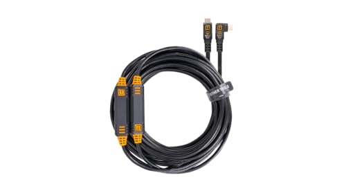 Tether Tools TetherPro USB-Datenkabel USB-C an USB-C - 9,4 m, rechtsgewinkelt (Schwarz) von Tether Tools