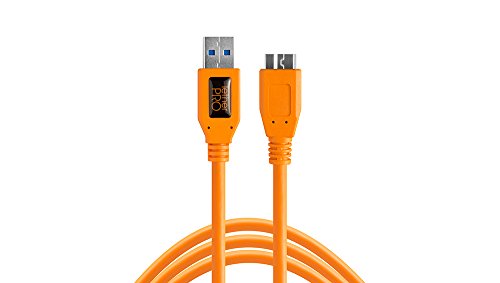 TetherPro USB 3.0-Super-Speed-Micro-B Kabel, ca. 4,6 m, kräftiges Orange von Tether Tools