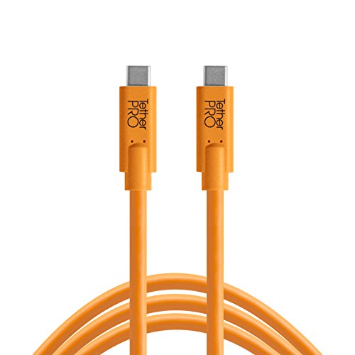 Tether Tools TetherPro USB-C auf USB-C Kabel | für Stromlieferung, schnelle Übertragung und Verbindung zwischen Kamera und Computer | Hohe Sichtbarkeit Orange | 3 Füße (.9m) von Tether Tools