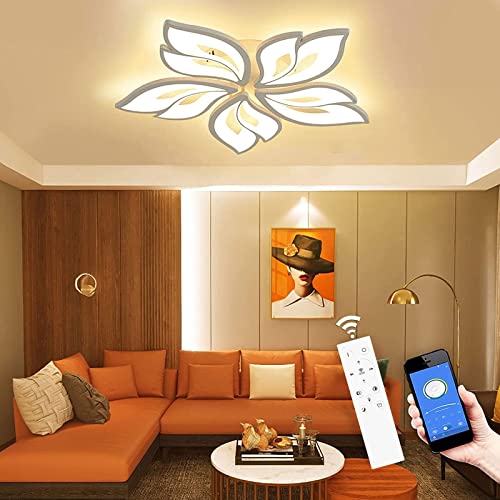 LED Deckenleuchte Dimmbar, 40W-80W Deckenlampe LED Wohnzimmerlampe mit Fernbedienung APP Farbwechsel - Moderne Wohnzimmerlampe Deckenleuchte Energie Sparen Dimming Deckenbeleuchtung Schlafzimmerlampe von Tetipa