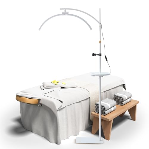 LED Stehleuchte, 45W Wimpern Lampe Kosmetik Lampe für Wimpern, Einstellbares Licht 3-6000K, Lamp mit Telefonständer, Kosmetiklampe Mondlampe für Lesen Tätowieren von Tetipa