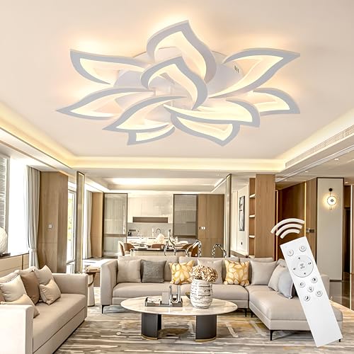 Tetipa LED Deckenleuchte Dimmbar, 80W-160W Wohnzimmerlampe mit Fernbedienung und APP, Schlafzimmer Deckenlampe moderne Deckenbeleuchtung Deckenbeleuchtung Kronleuchter Dimming Lampe Ceiling von Tetipa