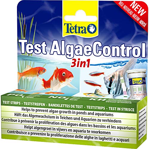 Tetra AlgaeControl 3in1 Test - Wassertest zur Überprüfung der wichtigsten Algen-Parameter im Teich oder Aquarium, 1 Dose (25 Teststreifen) von Tetra