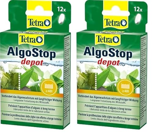 Tetra AlgoStop Depot - formstabile Tabletten zur langfristigen Vorbeugung von Algen in Aquarien ab 40 L, 12 Tabletten (Packung mit 2) von Tetra