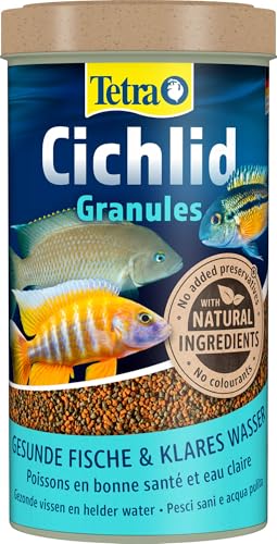 Tetra Cichlid Granules - Hauptfutter Mix für mittelgroße Cichliden, 2 verschiedene Granulate, 500 ml Dose von Tetra