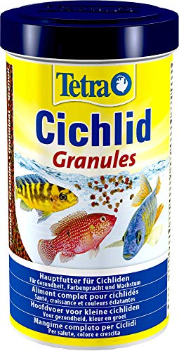Tetra Cichlid Granules - Hauptfutter Mix für mittelgroße Cichliden, 2 verschiedene Granulate, 500 ml Dose von Tetra