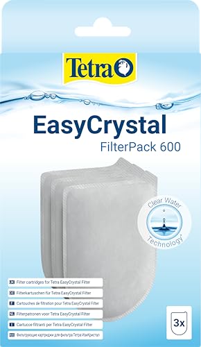 Tetra EasyCrystal Filter Pack 600 Filterpads, Filtermaterial für EasyCrystal Innenfilter, integrierter Timestrip zeigt Wechsel an, geeignet für Aquarien von 50-150 Liter, 3 Stück von Tetra