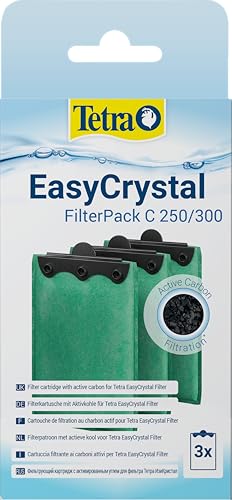 Tetra EasyCrystal Filter Pack C250/300 Filtermaterial mit Aktiv-Kohle, Filterpads für EasyCrystal Innenfilter, geeignet für Aquarien von 15-60 Liter, 3 Stück, grün von Tetra