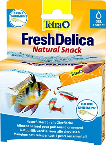 Tetra FreshDelica Brine Shrimps - natürlicher Snack mit Artemia für Zierfische, Leckerbissen in Gelee, 16 x 3 g Beutel von Tetra