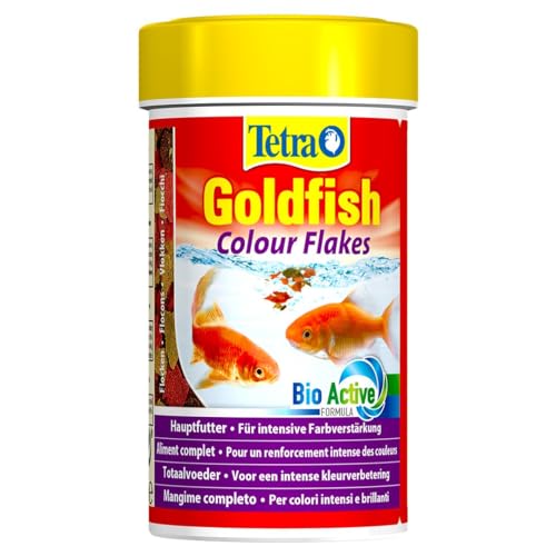 Tetra Goldfish Color Flakes - Flocken-Fischfutter mit natürlichen Farbverstärkern für alle Goldfische und andere Kaltwasserfische, 250 ml Dose von Tetra