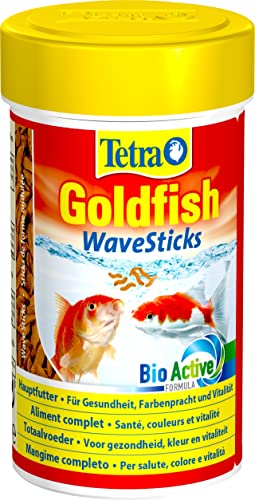 Tetra Goldfish Wave Sticks - Fischfutter in Form von wurmförmigen Futtersticks für alle Goldfische und andere Kaltwasserfische, 1x100 ml Dose von Tetra