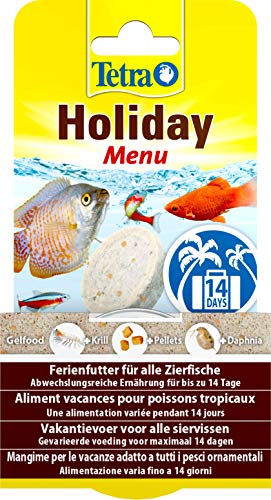Tetra Holiday Menu - Ferienfutter für Zierfische, Gelfutterblock mit Krill, Pellets und Daphnia, abwechslungsreiche Ernährung für bis zu 14 Tage, 30g von Tetra