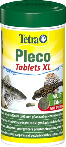 Tetra Pleco XL Tablets – Nährstoffreiches Fischfutter für alle größeren pflanzenfressenden Bodenfische mit unterständigem Maul, 133 Tabletten von Tetra