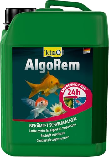 Tetra Pond AlgoRem - 24-Stunden-Soforthilfe gegen grünes Wasser im Gartenteich, bekämpft Schwebealgen, 3 L von Tetra