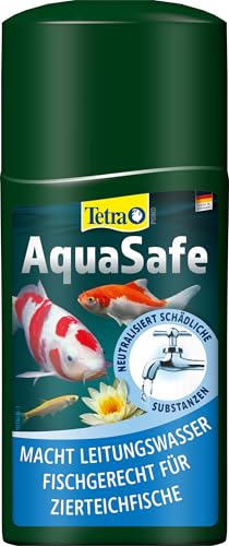 Tetra Pond AquaSafe - macht Leitungswasser fischgerecht, schützt Fische und Pflanzen im Gartenteich zuverlässig, 250 ml Flasche von Tetra