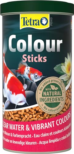 Tetra Pond Colour Sticks – Fischfutter für Teichfische, für natürliche Farbenpracht und klares Wasser, 1 L Dose von Tetra