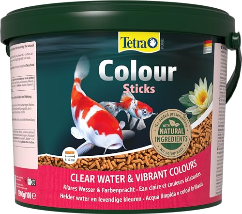 Tetra Pond Colour Sticks – Fischfutter für Teichfische, für natürliche Farbenpracht und klares Wasser, 10 L Eimer von Tetra