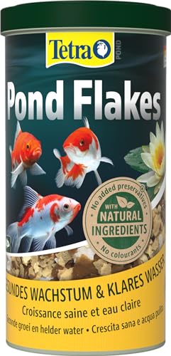 Tetra Pond Flakes – Fischfutter für kleinere und junge Teichfische in Flockenform, für eine abwechslungsreiche und ausgewogene Ernährung, 1 L Dose von Tetra