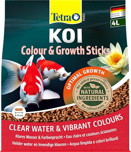 Tetra Pond Koi Sticks Colour & Growth - Premiumfutter für alle Koi, fördert gesundes Wachstum und Widerstandskraft, für eine natürliche Farbenpracht, 4 L von Tetra