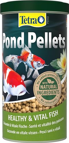 Tetra Pond Pellets – Hauptfutter für alle Teichfische, schwimmfähige Futter Pellets für die tägliche Fütterung, 1 L Dose von Tetra