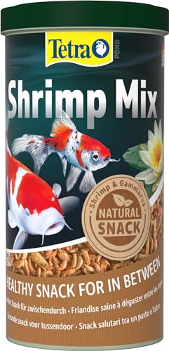 Tetra Pond Shrimp Mix - Snack für Teichfische aus natürlichen Shrimps und Gammarus, reich an Proteinen, 1 L Dose von Tetra