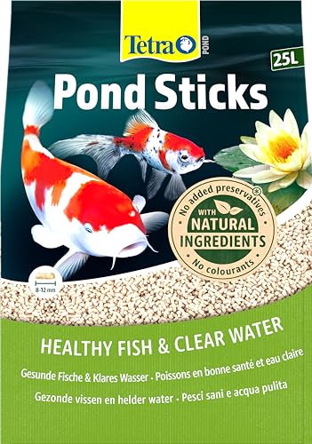 Tetra Pond Sticks - Fischfutter für Teichfische, für gesunde Fische und klares Wasser im Gartenteich, 25 L Beutel von Tetra
