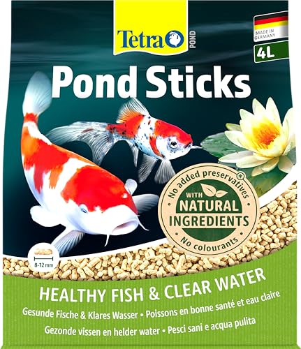 Tetra Pond Sticks - Fischfutter für Teichfische, für gesunde Fische und klares Wasser im Gartenteich, 4 L Beutel von JASKER'S