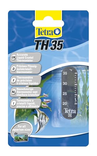 Tetra TH 35 Aquarienthermometer (präzises Flüssigkeitsthermometer zur Befestigung außen auf der Aquarienscheibe) von Tetra