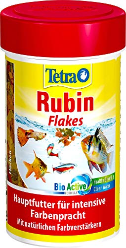 Tetra Rubin Flakes - Fischfutter in Flockenform mit natürlichen Farbverstärkern, unterstützt eine intensive Farbenpracht der Fische, 100 ml Dose von Tetra