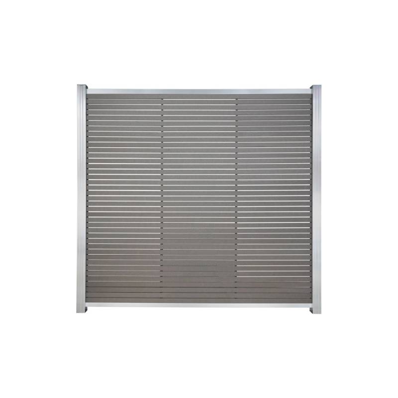 T&J BPC-Steckzaun Hörvig 180 cm x 180 cm Schiefergrau-Silber von Tetzner und Jentzsch
