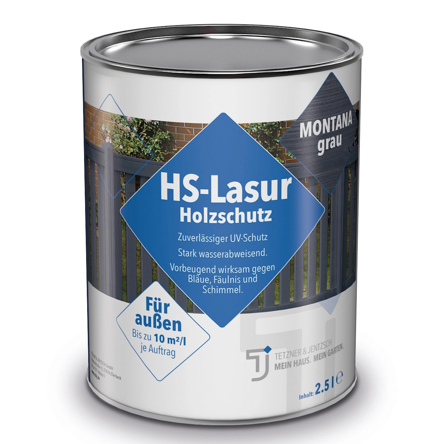 T & J HS-Lasur Montanagrau 2,5 l von Tetzner und Jentzsch