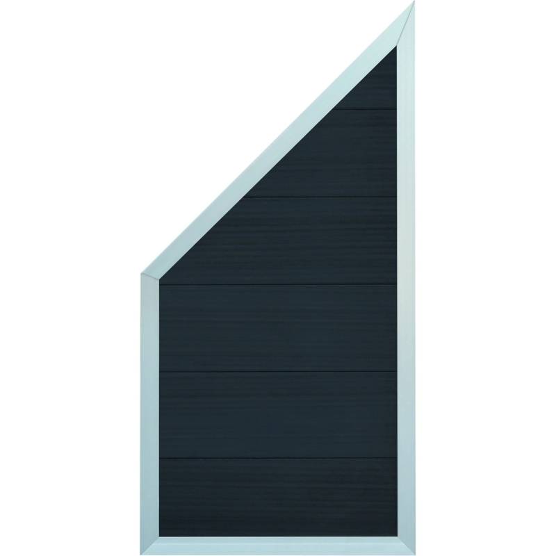 T & J Malö-Serie Anthrazit Ecke 90 cm x 180 cm / 90 cm WPC-Zaun Alu-Rahmen von Tetzner und Jentzsch
