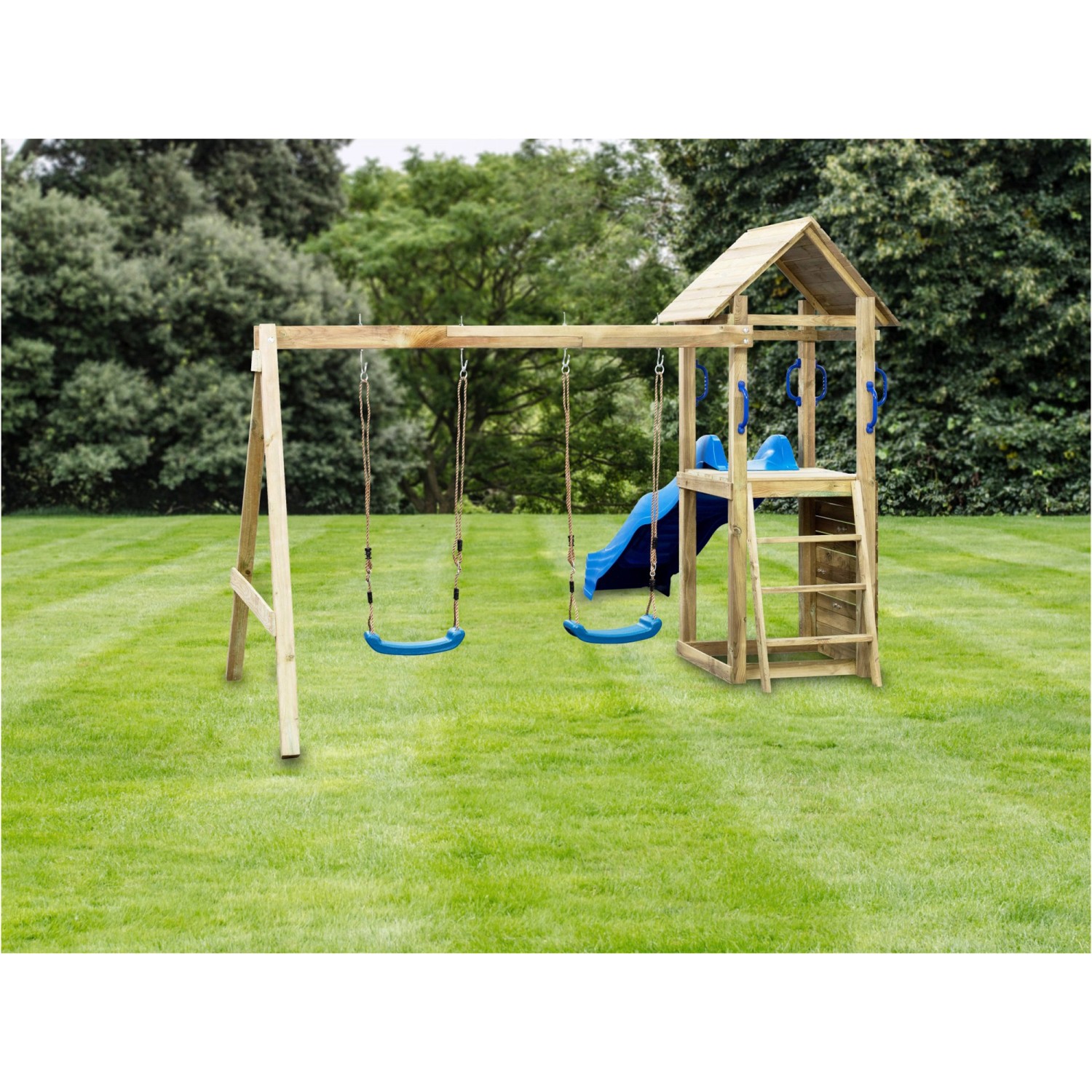 T & J Spielturm Mia mit Doppelschaukel B 295 x T 160 x H 210 cm T & J Spielturm Mia mit Doppelschaukel B 295 x T 160 x H 210 cm von Tetzner und Jentzsch