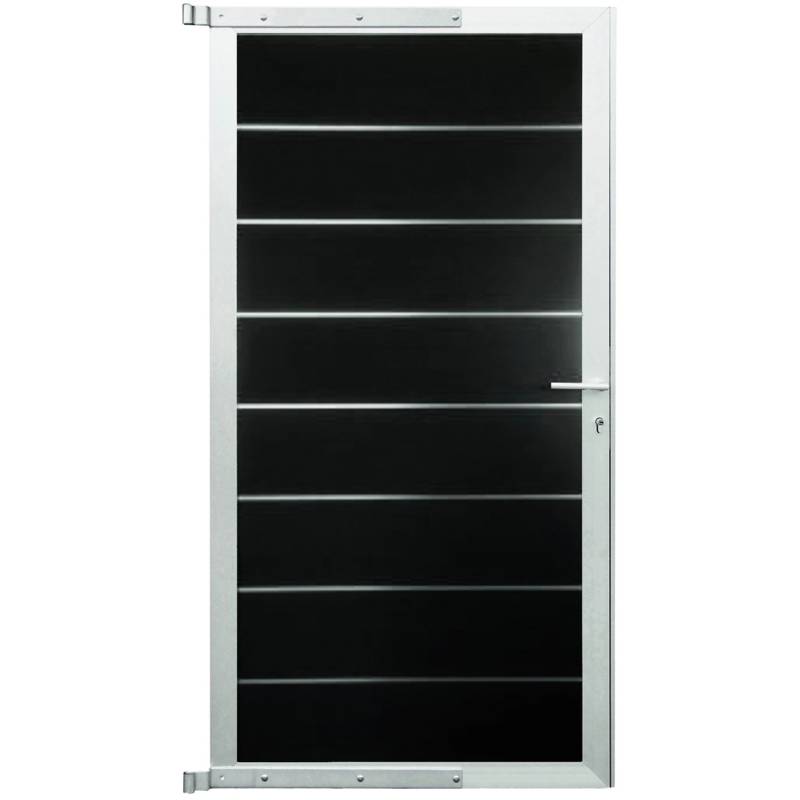 T & J Tor für Sichtschutzzaun Gotland 90 cm x 175 cm Schiefergrau/ Silber von Tetzner und Jentzsch