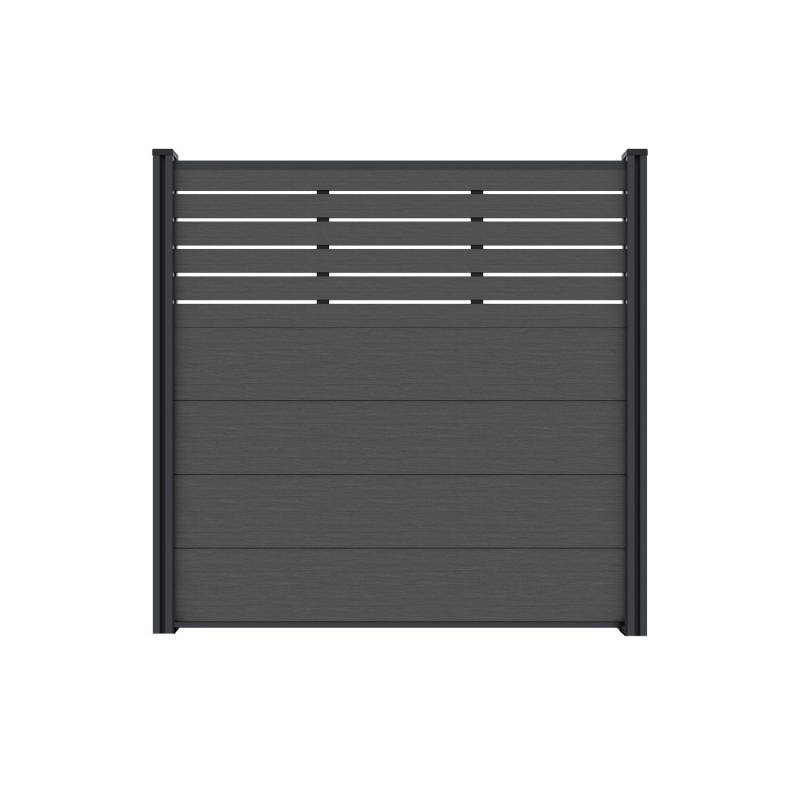 T&J WPC-Steckzaunset Malchow 180 cm x 180 cm Anthrazit von Tetzner und Jentzsch