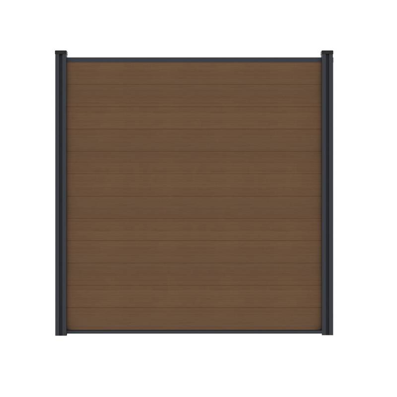 T&J WPC-Steckzaunset Max Coextrudiert 175 cm x 172 cm Teak von Tetzner und Jentzsch