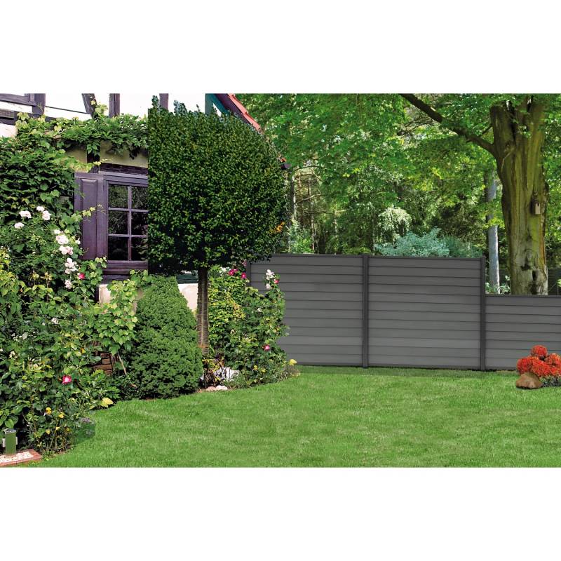 T & J WPC-Steckzaunsystem Skär Anthrazit / Anthrazit 20 x 148  x 1790 mm von Tetzner und Jentzsch