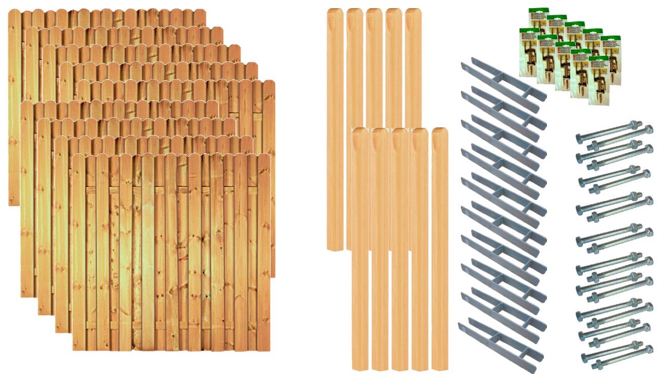 Tetzner & Jentzsch Bohlenzaun Los Angeles 7, (Set), 9 Elemente, LxH: 1710x180 cm von Tetzner & Jentzsch