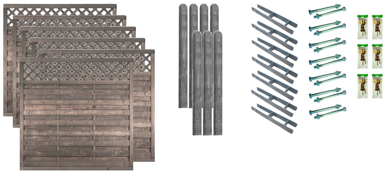 Tetzner & Jentzsch Dichtzaun Boston 4, (Set), 6 Elemente, LxH: 1143x180 cm von Tetzner & Jentzsch