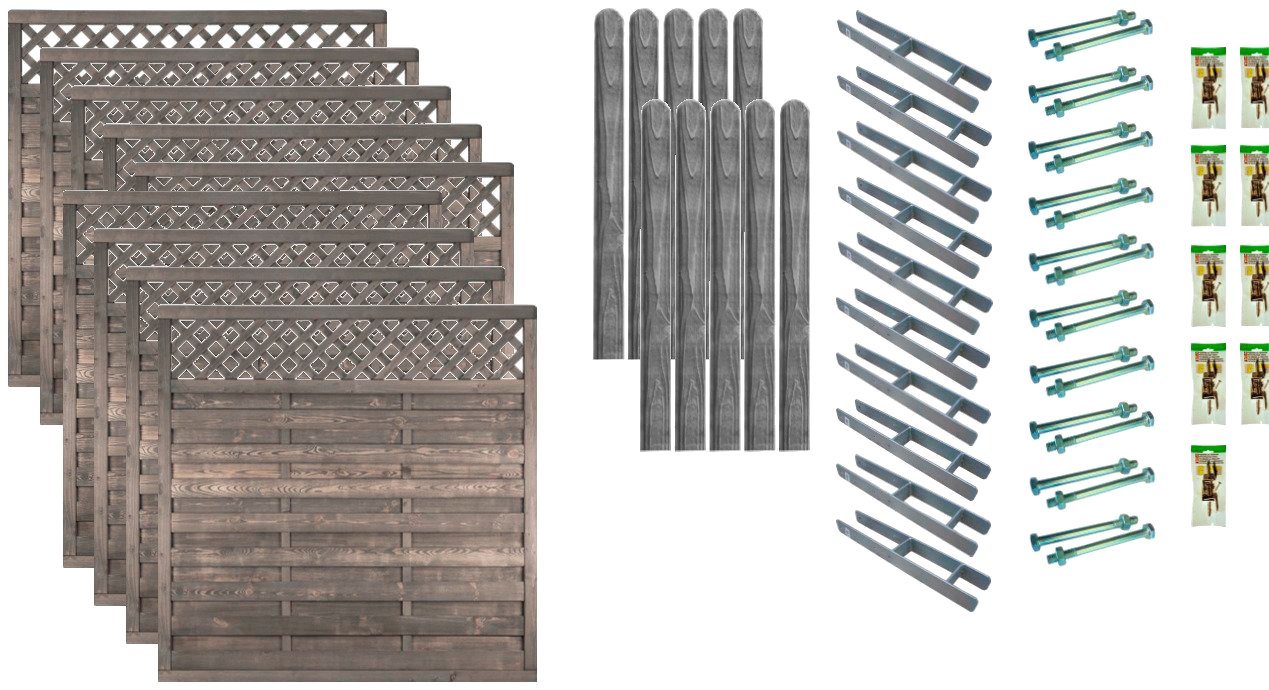 Tetzner & Jentzsch Dichtzaun Boston 7, (Set), 9 Elemente, LxH: 1710x180 cm von Tetzner & Jentzsch