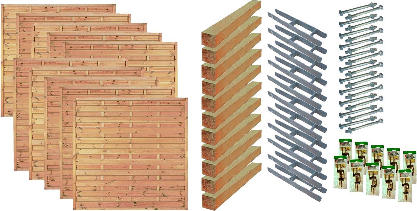 Tetzner & Jentzsch Dichtzaun Manhattan 8, (Set), 10 Elemente, LxH: 1899x180 cm von Tetzner & Jentzsch