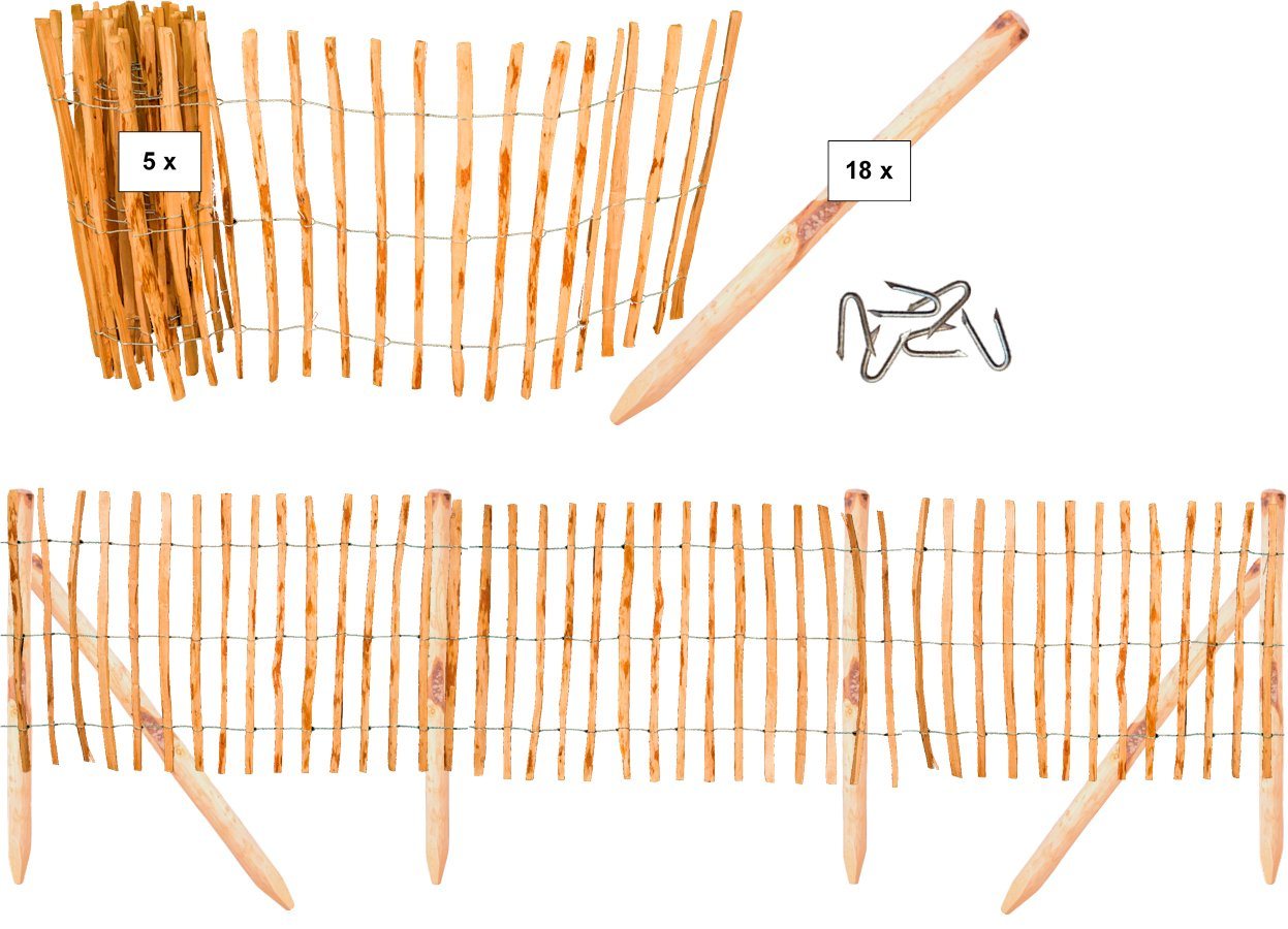 Tetzner & Jentzsch Gartenzaun Rollzaun Rosswell 3, (Set), 90 cm hoch, 5 Elemente für 25 Meter Zaun, mit 18 Pfosten von Tetzner & Jentzsch