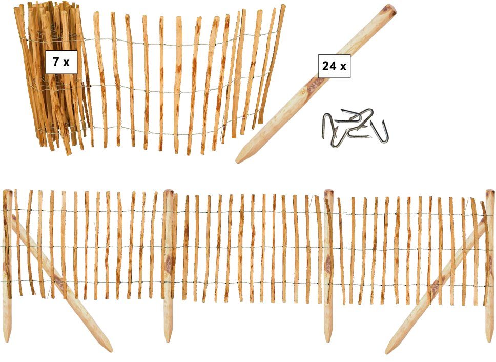 Tetzner & Jentzsch Gartenzaun Rollzaun Rosswell 5, (Set), 90 cm hoch, 7 Elemente für 35 Meter Zaun, mit 24 Pfosten von Tetzner & Jentzsch