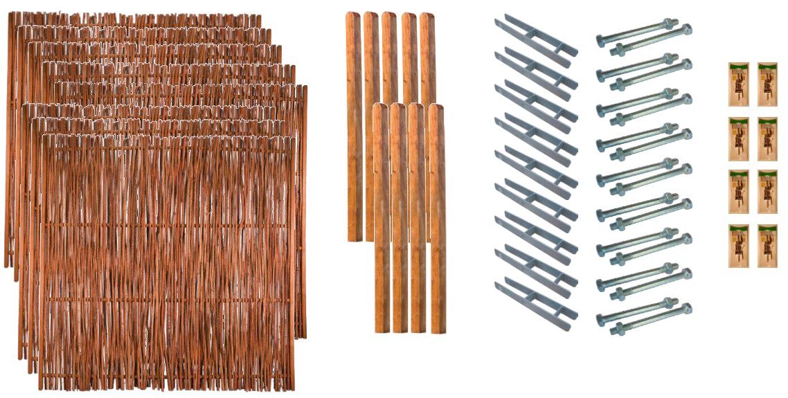 Tetzner & Jentzsch Geflechtzaun Portland 6, (Set), 8 Elemente, LxH: 1521x180 cm von Tetzner & Jentzsch