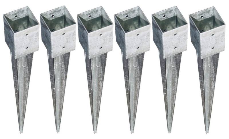 Tetzner & Jentzsch Pfostenträger 6x Bodenhülse Einschlagbodenhülse 7x7x75cm Einschlaghülse Pfostenträge von Tetzner & Jentzsch